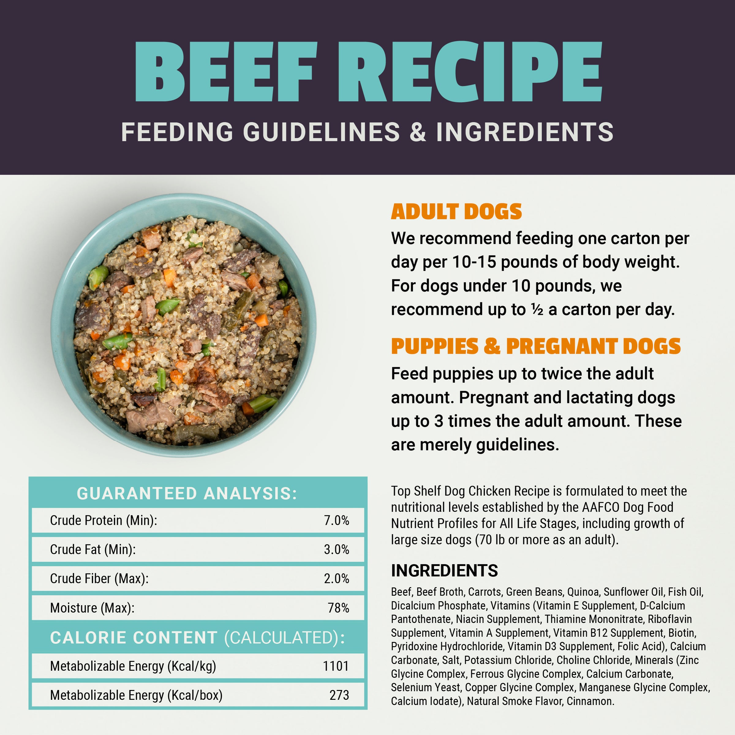 All Natural Beef Dinner | Premium Top Shelf Dog Food